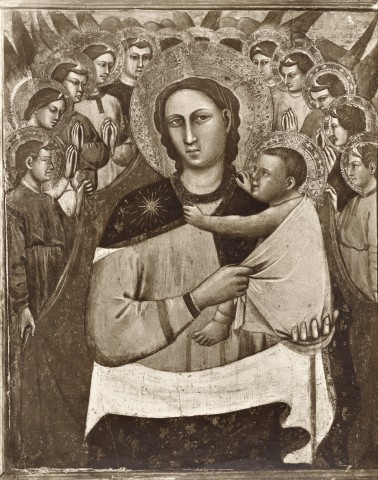 Anonimo — Jacopo di Paolo - sec. XIV/ XV - Madonna con Bambino e angeli — insieme